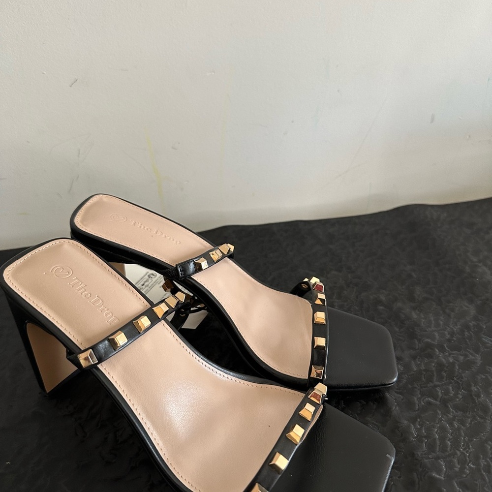 Black and Cream Studded Heels